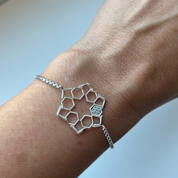 Sterling Silver with Diamonds Slider Bracelet by Cerimani - Picture 11 of 15